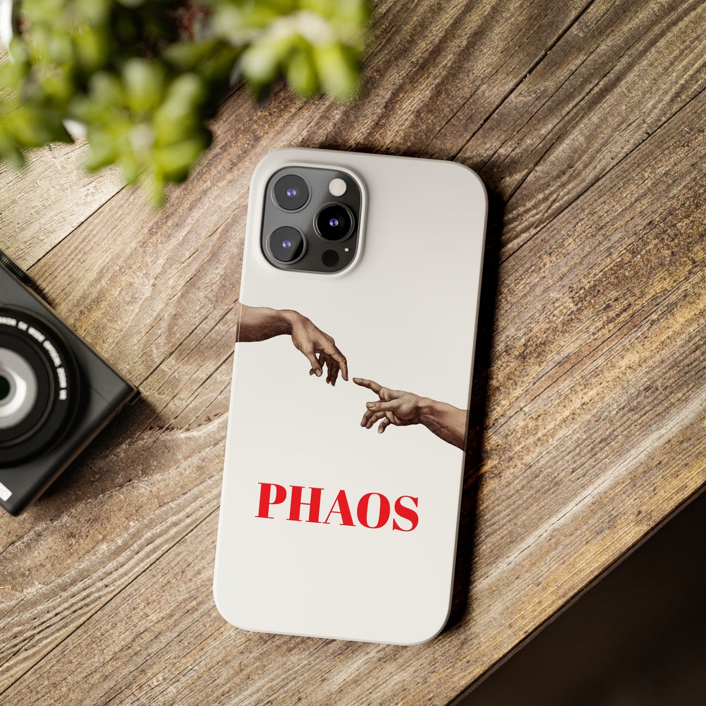 Artistic Slim Phone Case - Michelangelo's Creation of Adam Design
