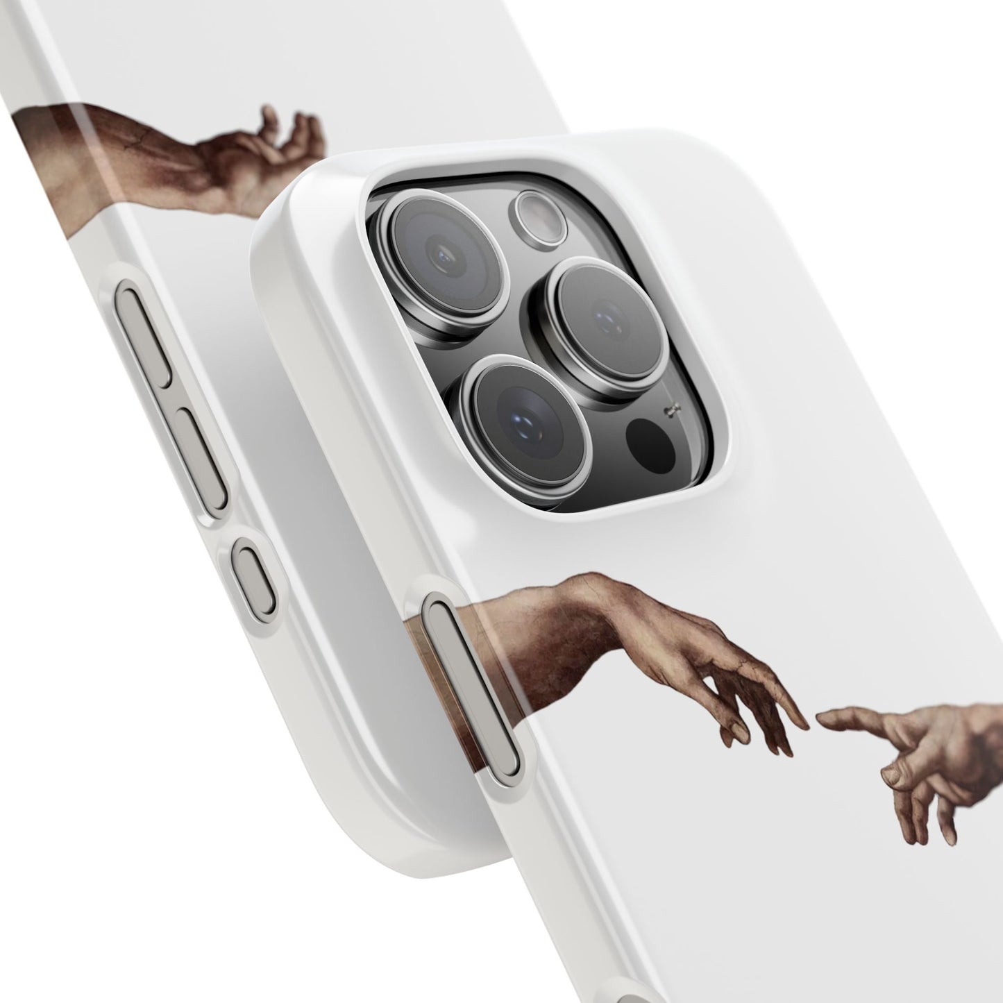 Artistic Slim Phone Case - Michelangelo's Creation of Adam Design