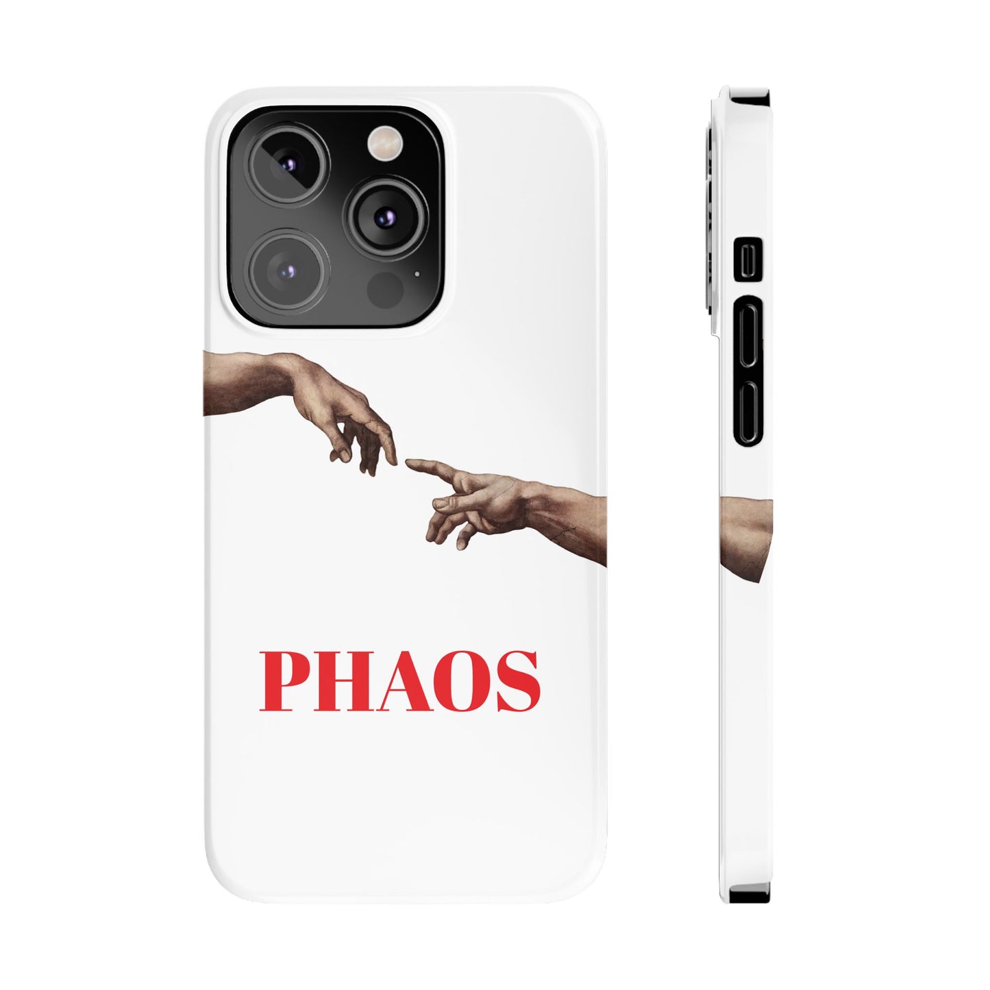 Artistic Slim Phone Case - Michelangelo's Creation of Adam Design