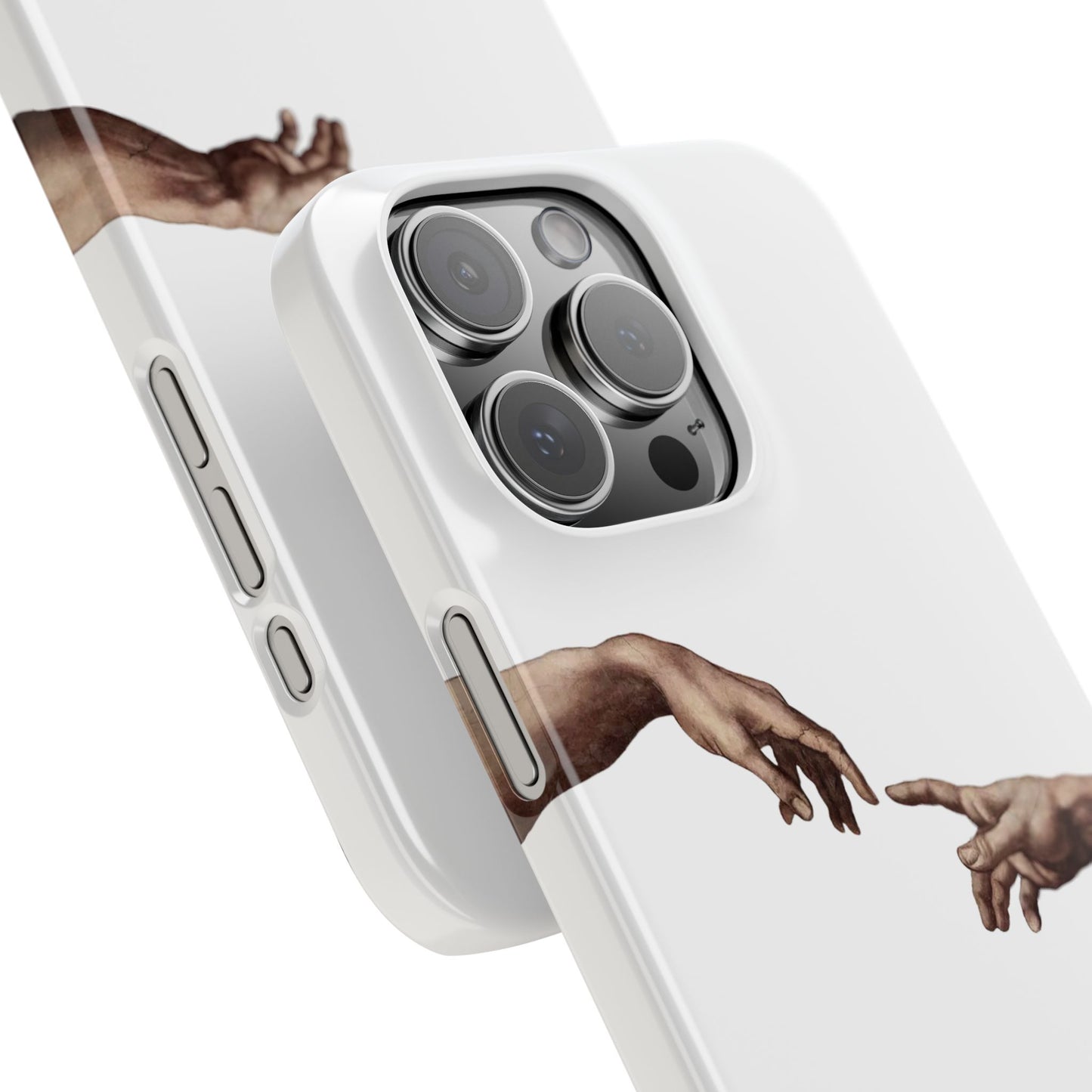 Artistic Slim Phone Case - Michelangelo's Creation of Adam Design