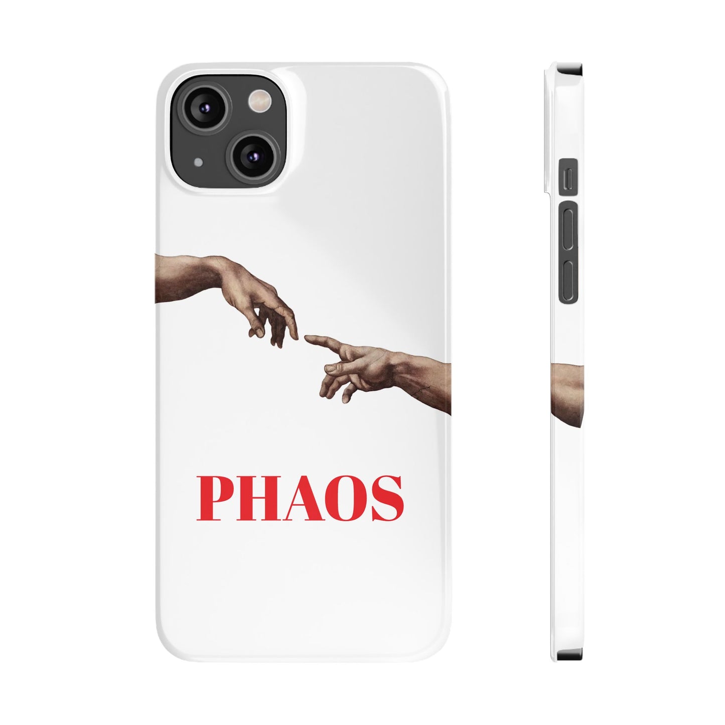 Artistic Slim Phone Case - Michelangelo's Creation of Adam Design