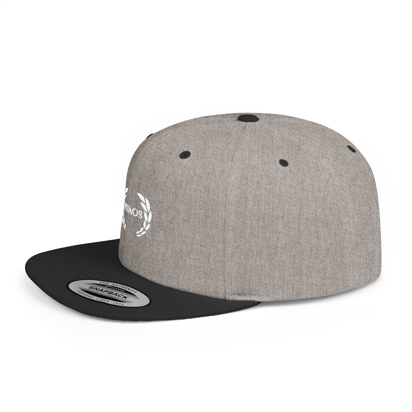 Stylish Flat Bill Snapback Hat with "PHAOS" Embroidery - Trendy Streetwear Cap