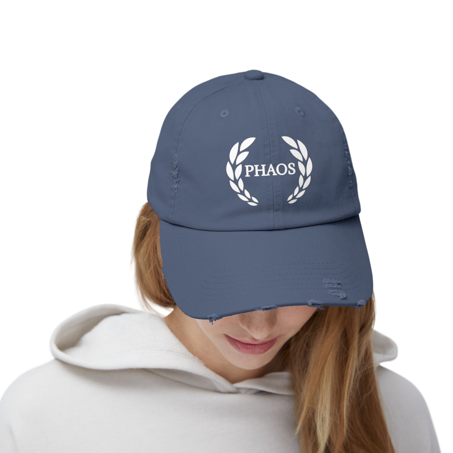 Unisex Distressed Cap with PHAOS Design - Stylish, Casual Headwear for Everyday Wear
