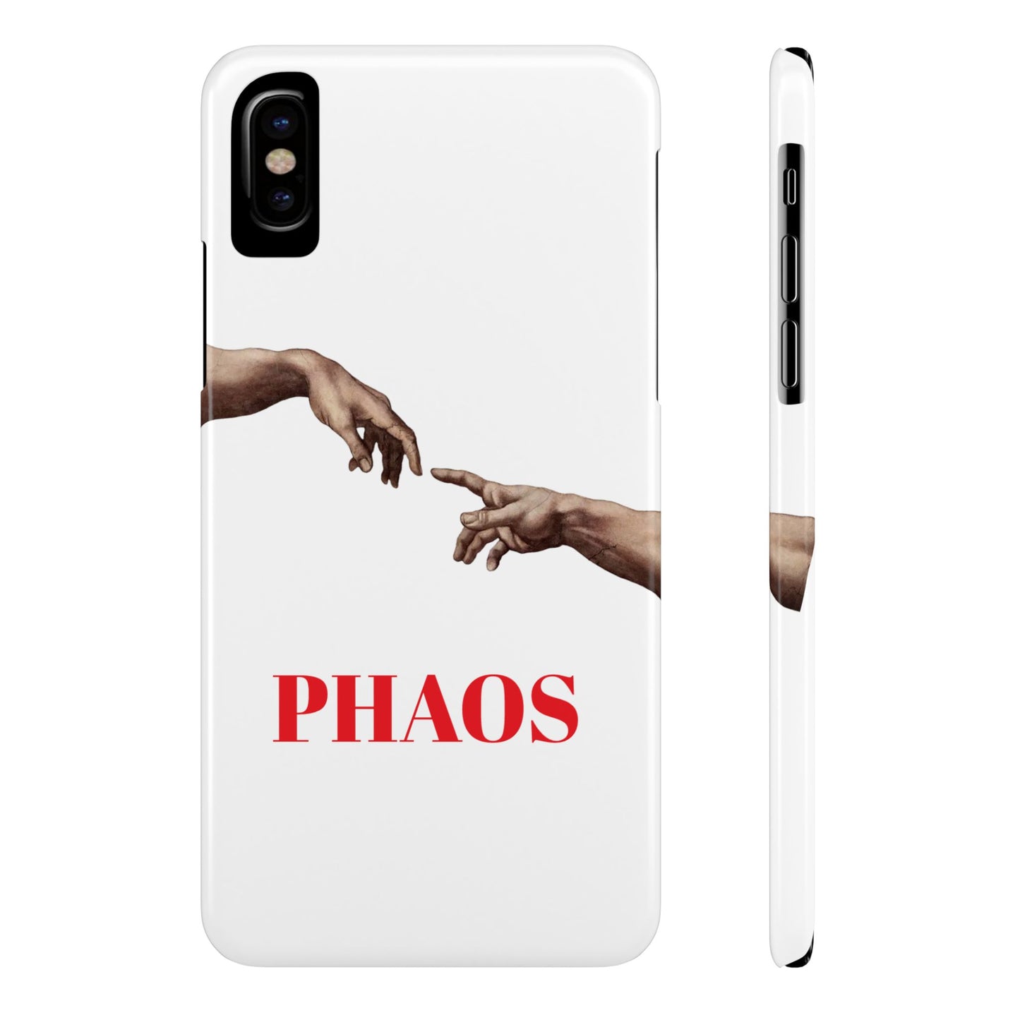 Artistic Slim Phone Case - Michelangelo's Creation of Adam Design