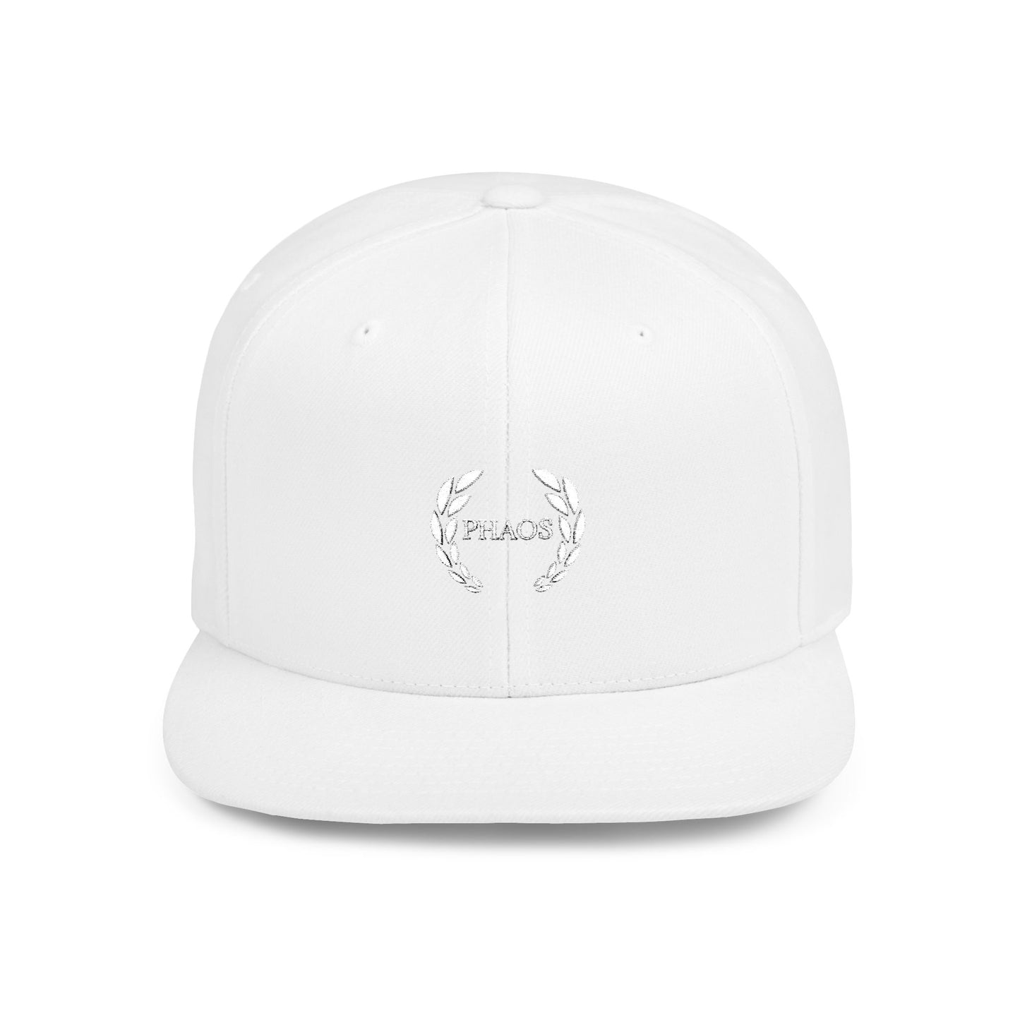 Stylish Flat Bill Snapback Hat with "PHAOS" Embroidery - Trendy Streetwear Cap