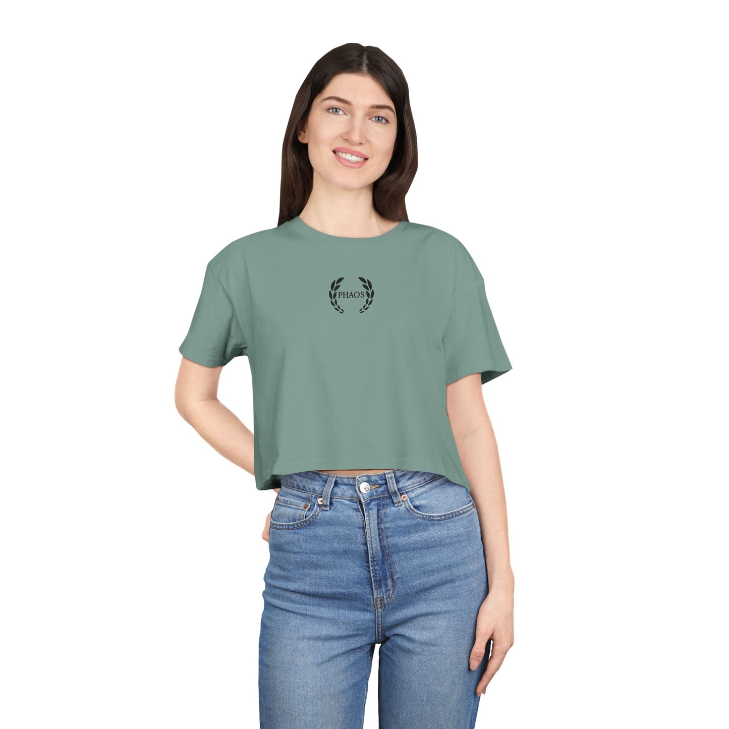 Chic Women's Crop Tee with PHAOS Graphic