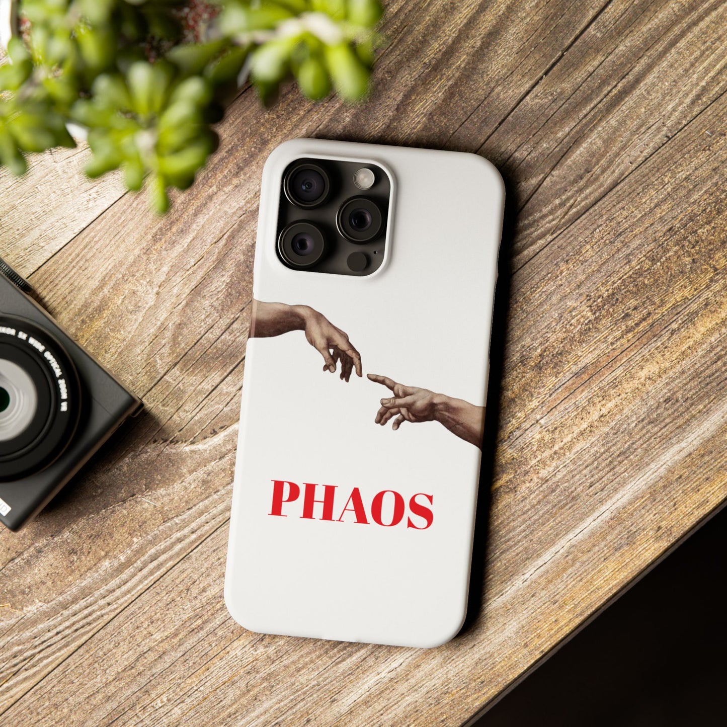 Artistic Slim Phone Case - Michelangelo's Creation of Adam Design
