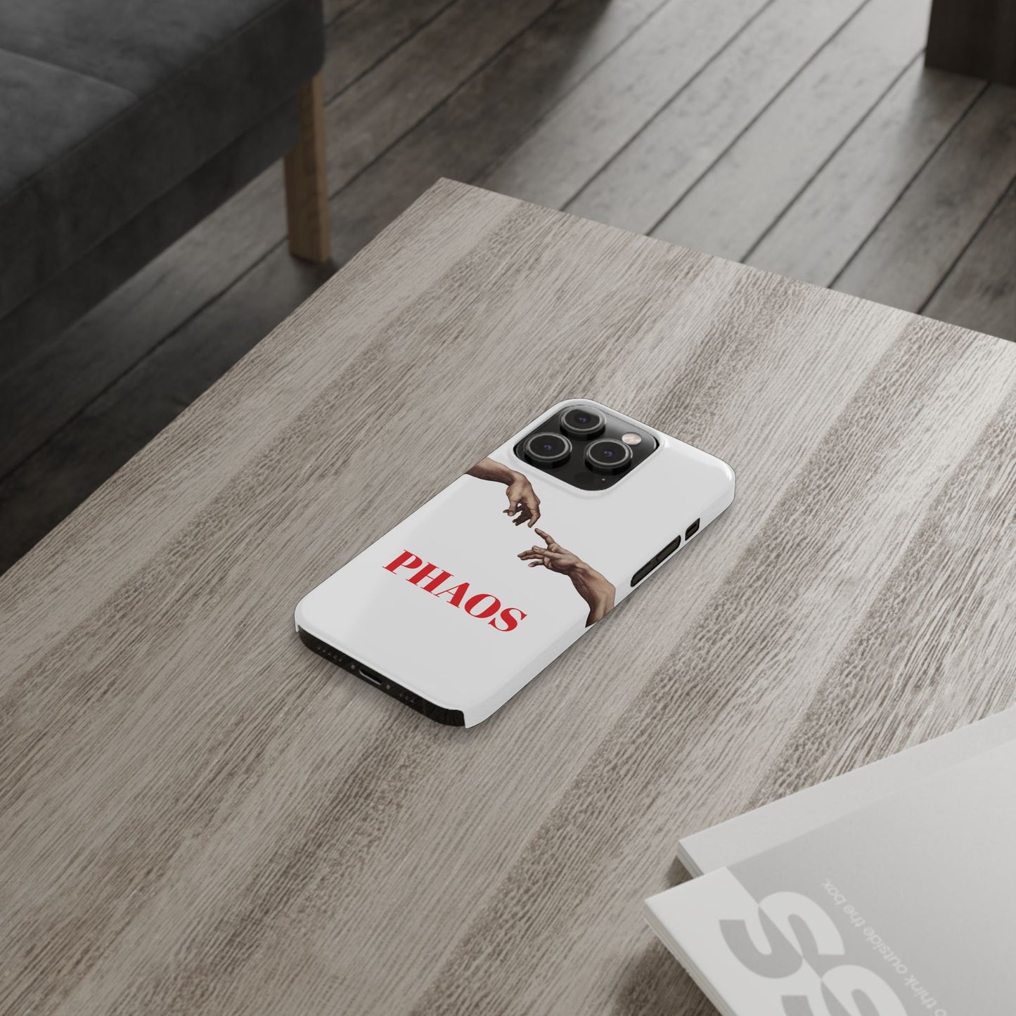 Artistic Slim Phone Case - Michelangelo's Creation of Adam Design