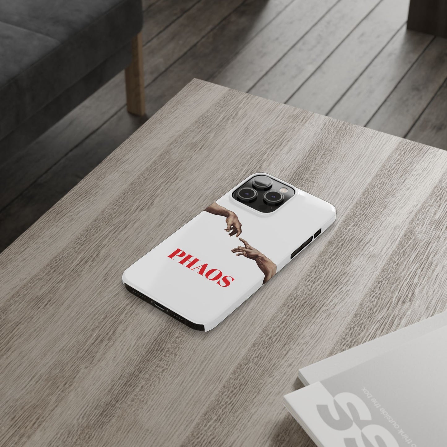 Artistic Slim Phone Case - Michelangelo's Creation of Adam Design