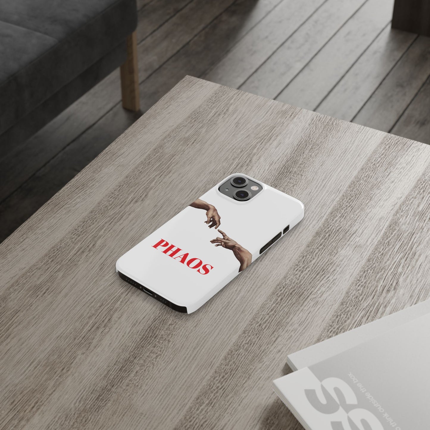 Artistic Slim Phone Case - Michelangelo's Creation of Adam Design