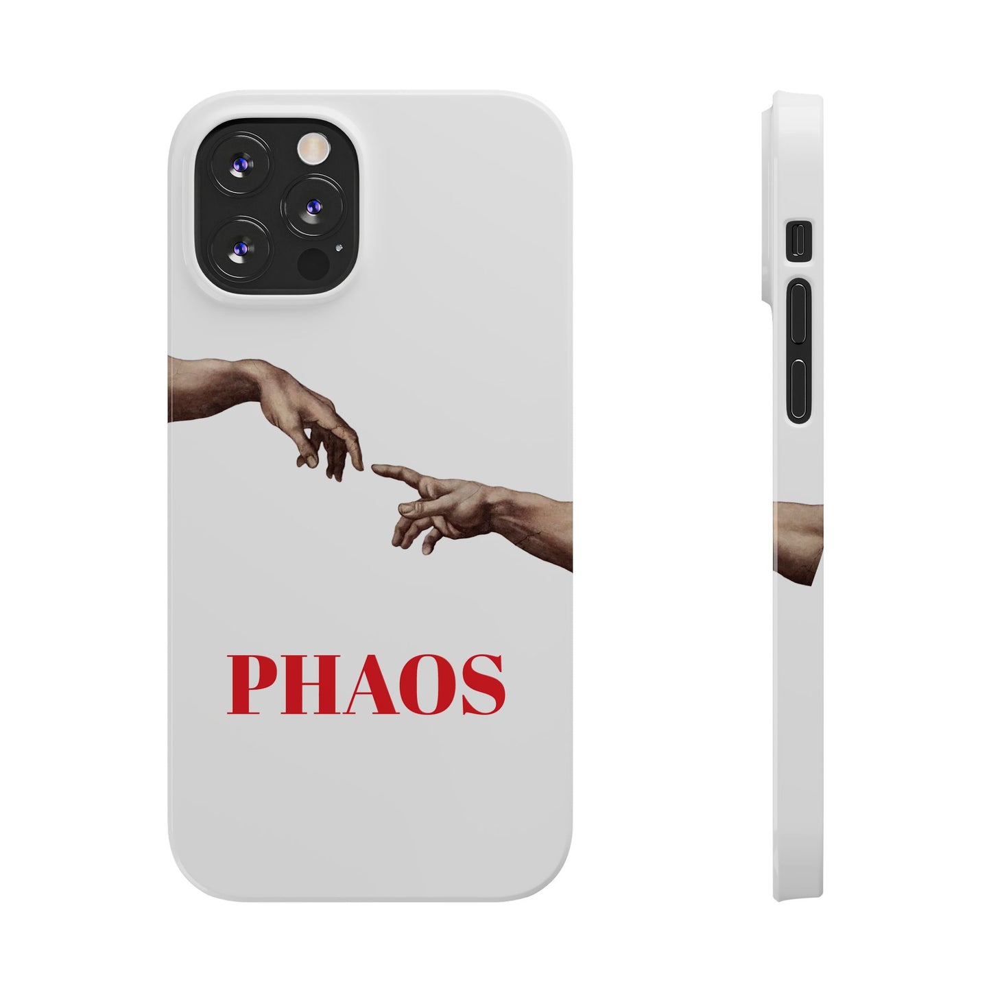 Artistic Slim Phone Case - Michelangelo's Creation of Adam Design