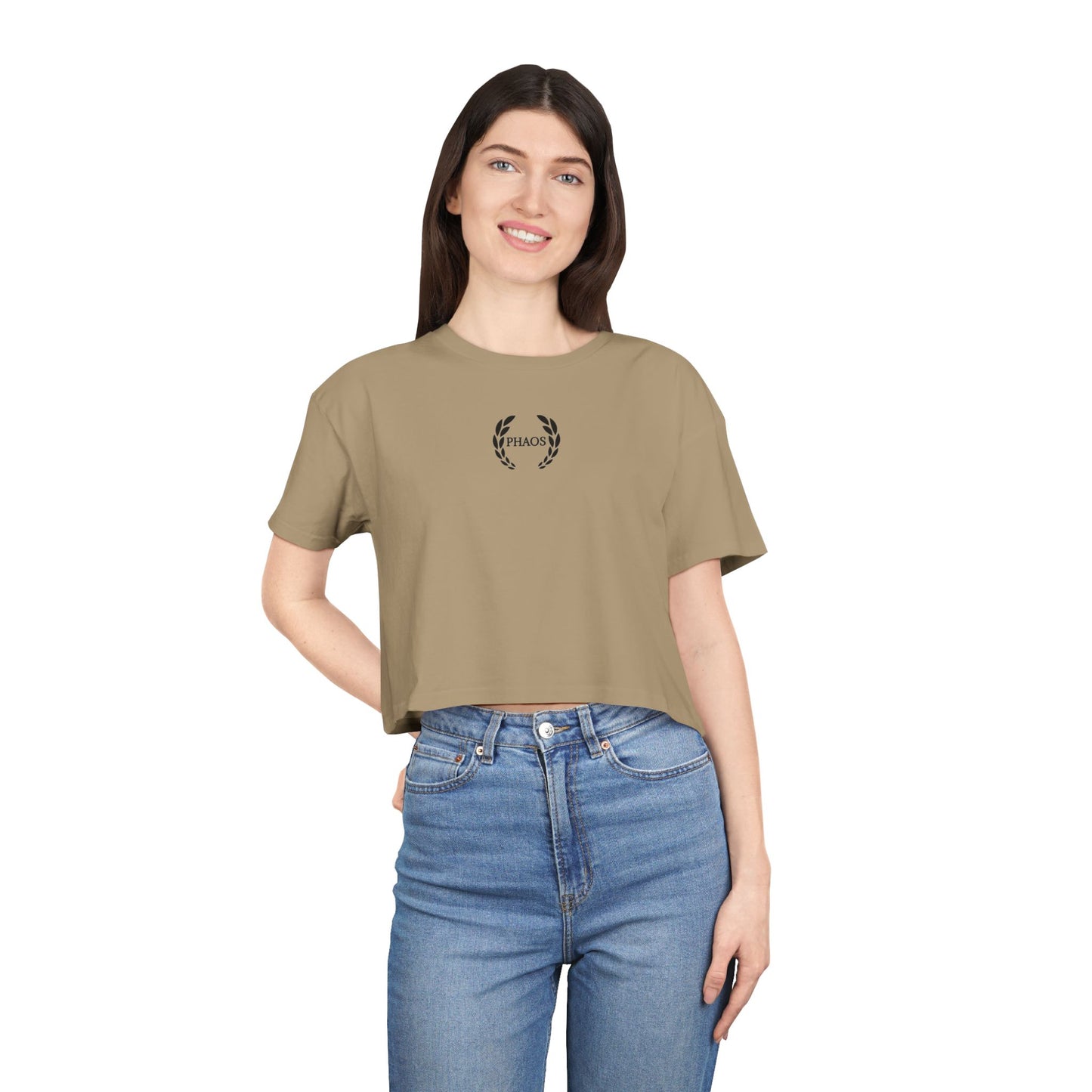 Chic Women's Crop Tee with PHAOS Graphic