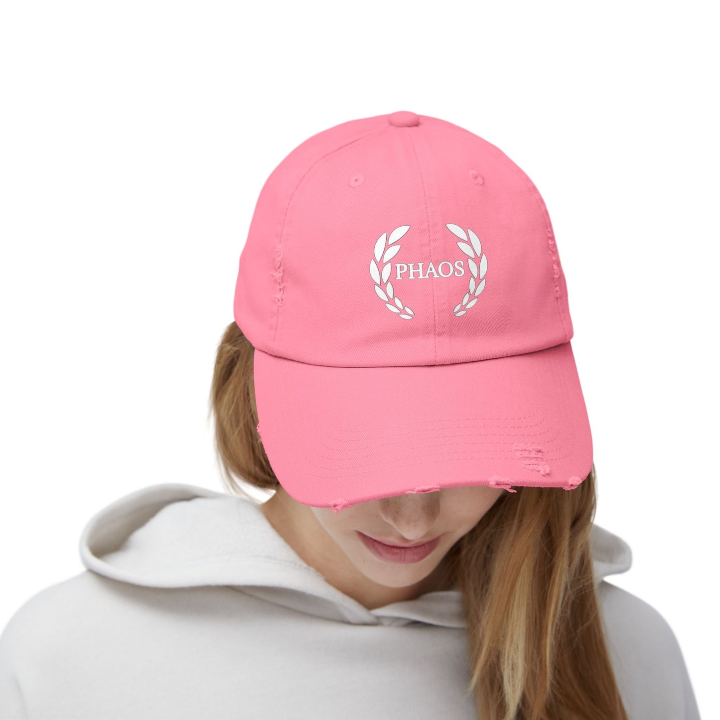Unisex Distressed Cap with PHAOS Design - Stylish, Casual Headwear for Everyday Wear