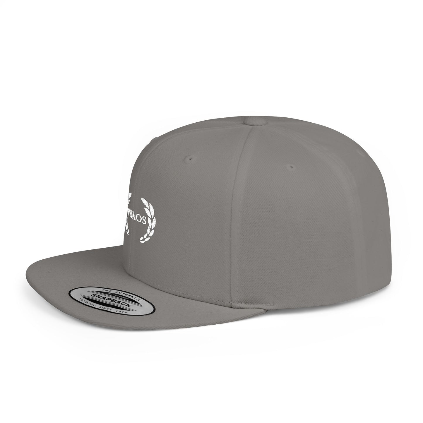 Stylish Flat Bill Snapback Hat with "PHAOS" Embroidery - Trendy Streetwear Cap