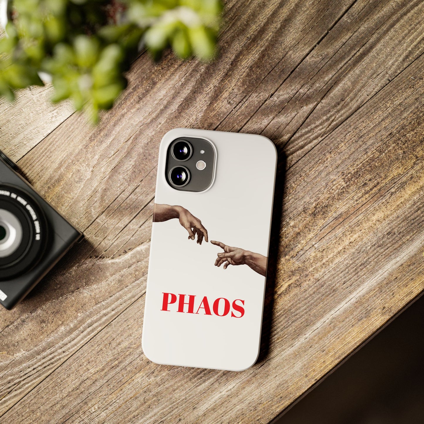 Artistic Slim Phone Case - Michelangelo's Creation of Adam Design