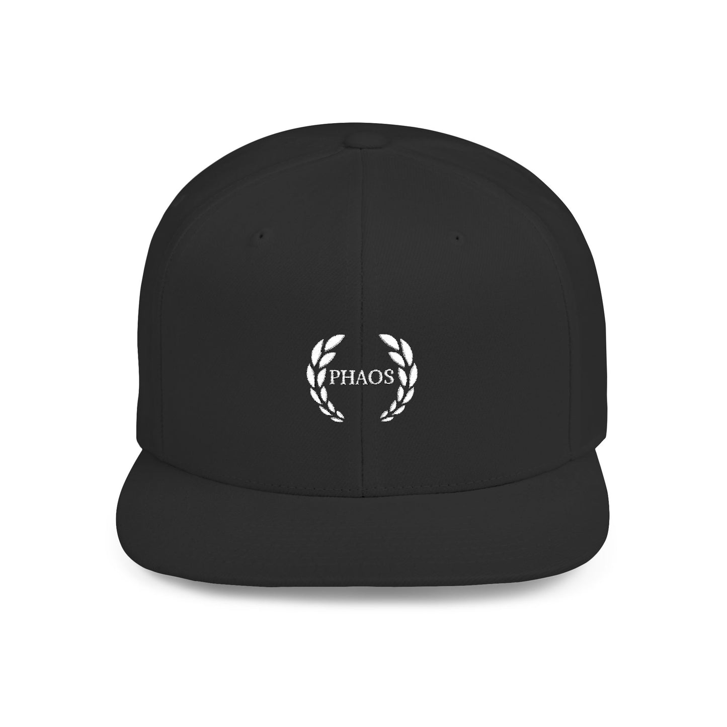 Stylish Flat Bill Snapback Hat with "PHAOS" Embroidery - Trendy Streetwear Cap
