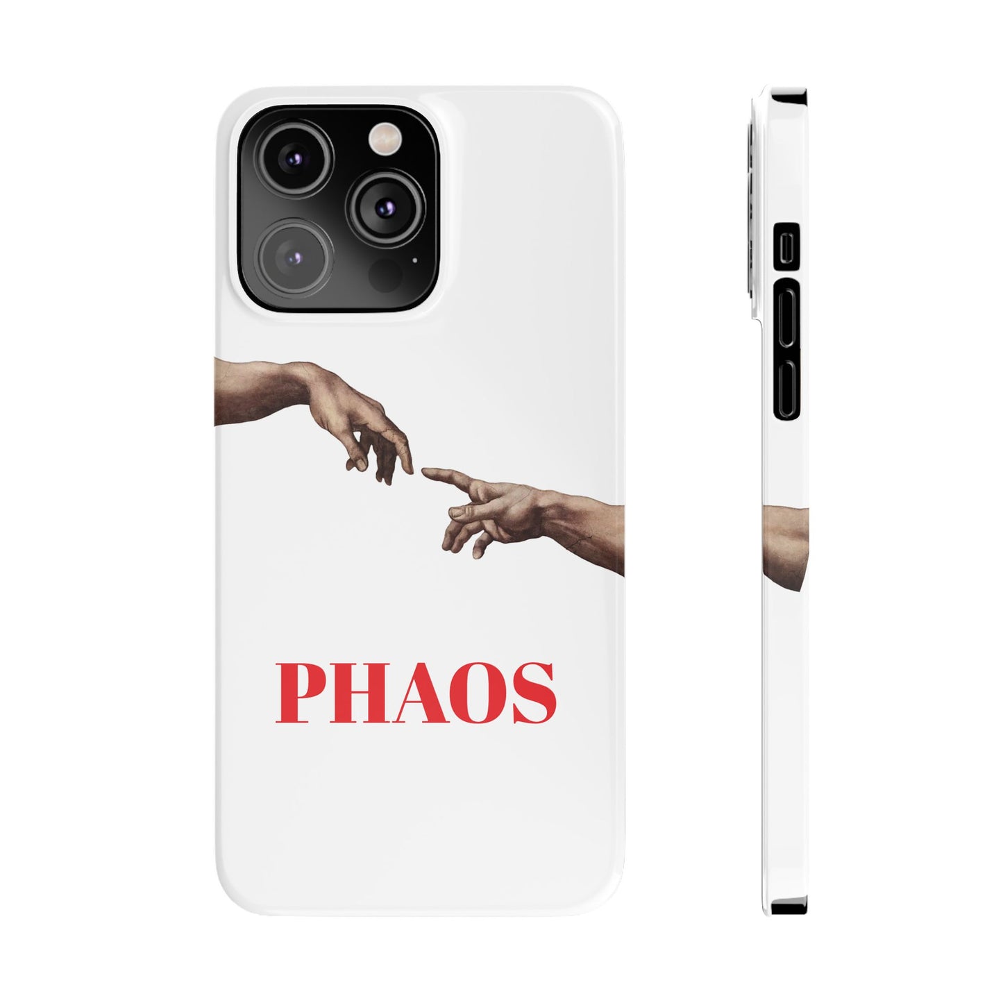 Artistic Slim Phone Case - Michelangelo's Creation of Adam Design