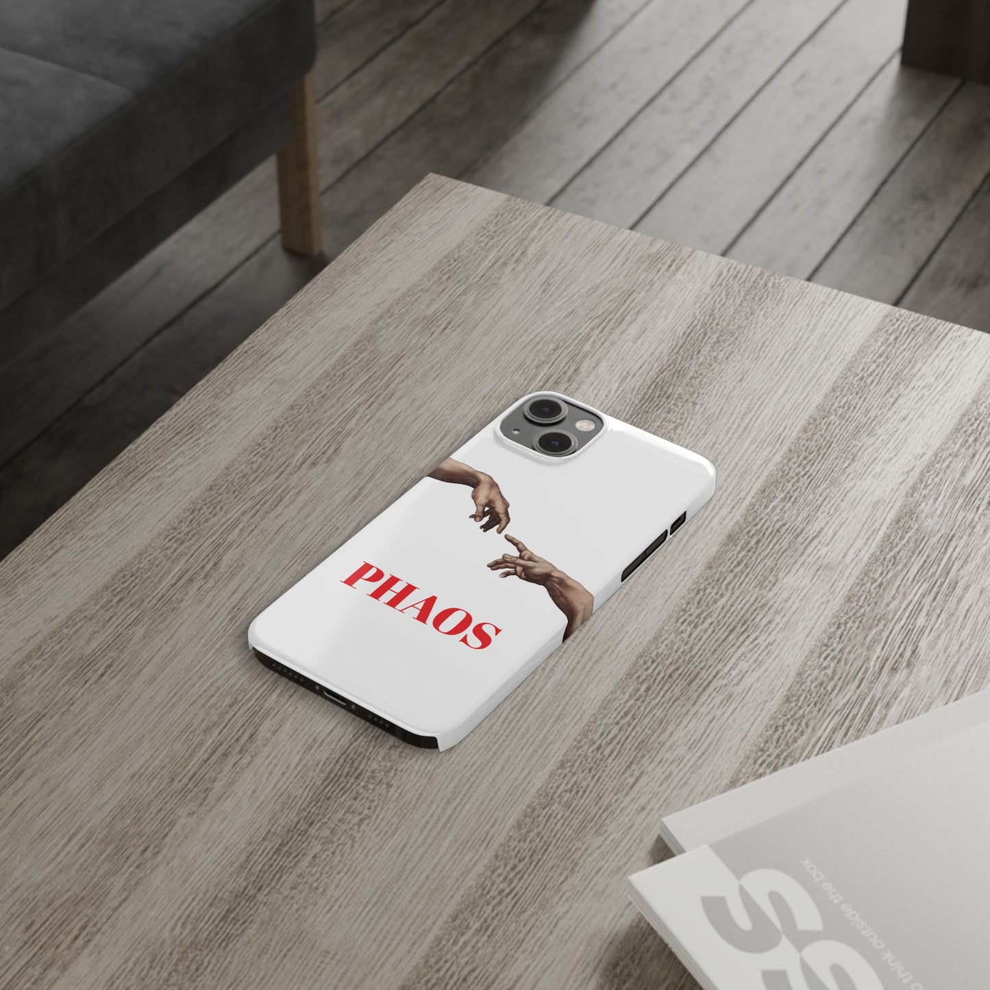 Artistic Slim Phone Case - Michelangelo's Creation of Adam Design