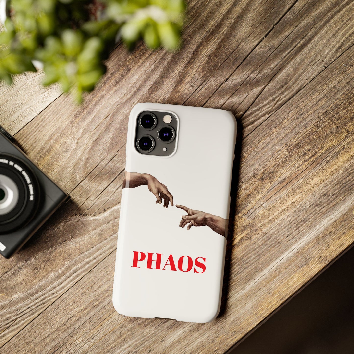 Artistic Slim Phone Case - Michelangelo's Creation of Adam Design