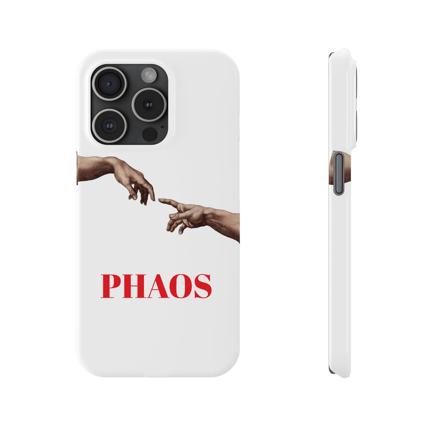Artistic Slim Phone Case - Michelangelo's Creation of Adam Design