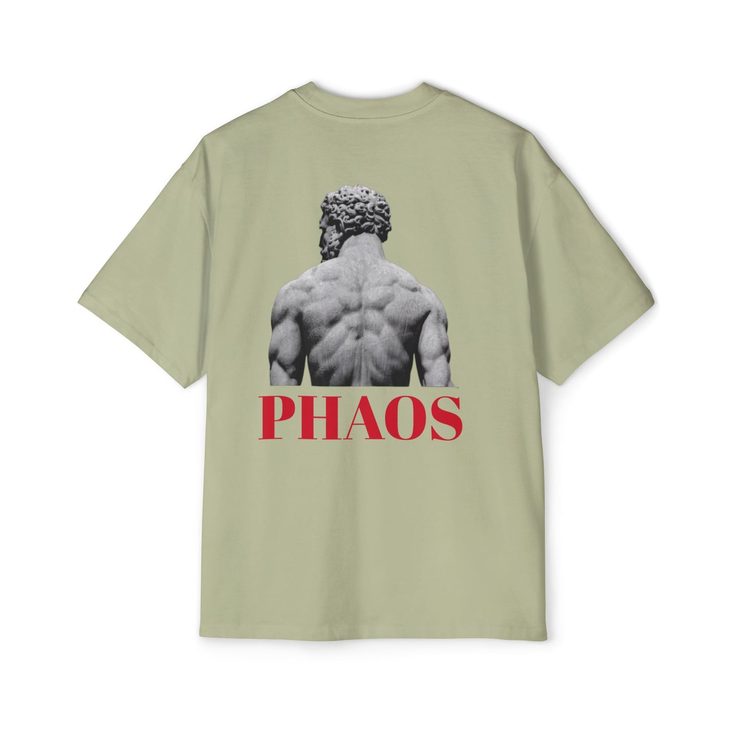 Men's Heavy Oversized Tee with 'PHAOS' Graphic - Stylish Streetwear for Casual Days
