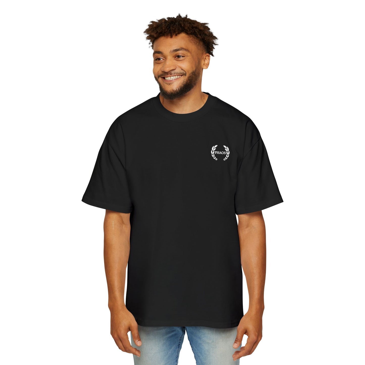 Men's Heavy Oversized Tee with 'PHAOS' Graphic - Stylish Streetwear for Casual Days