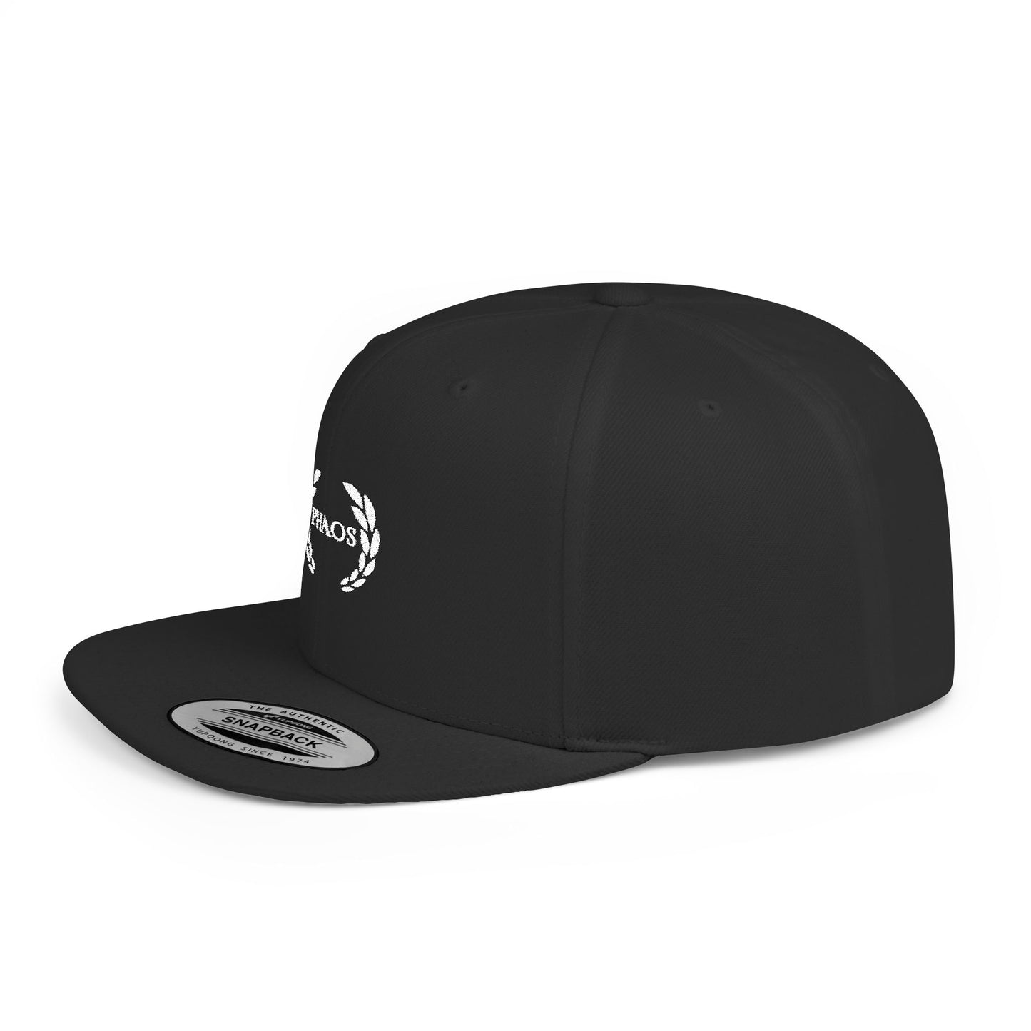 Stylish Flat Bill Snapback Hat with "PHAOS" Embroidery - Trendy Streetwear Cap