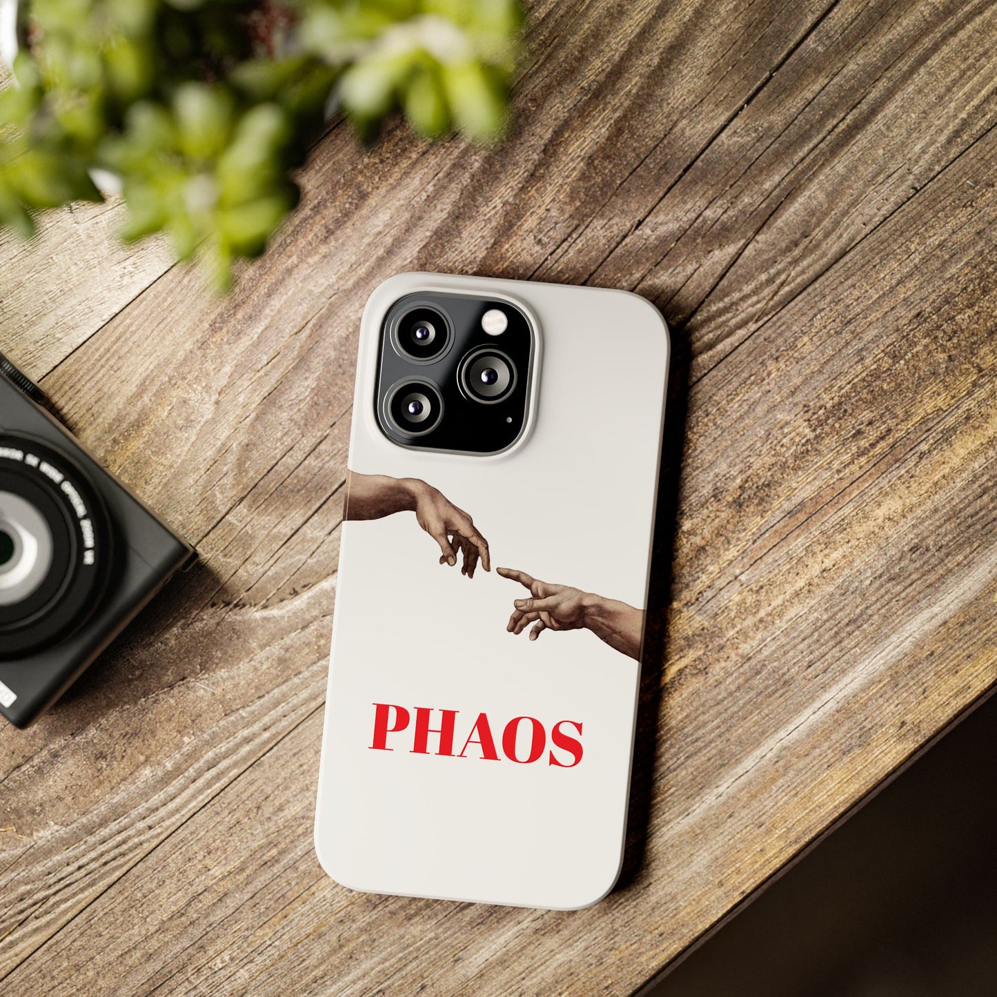 Artistic Slim Phone Case - Michelangelo's Creation of Adam Design