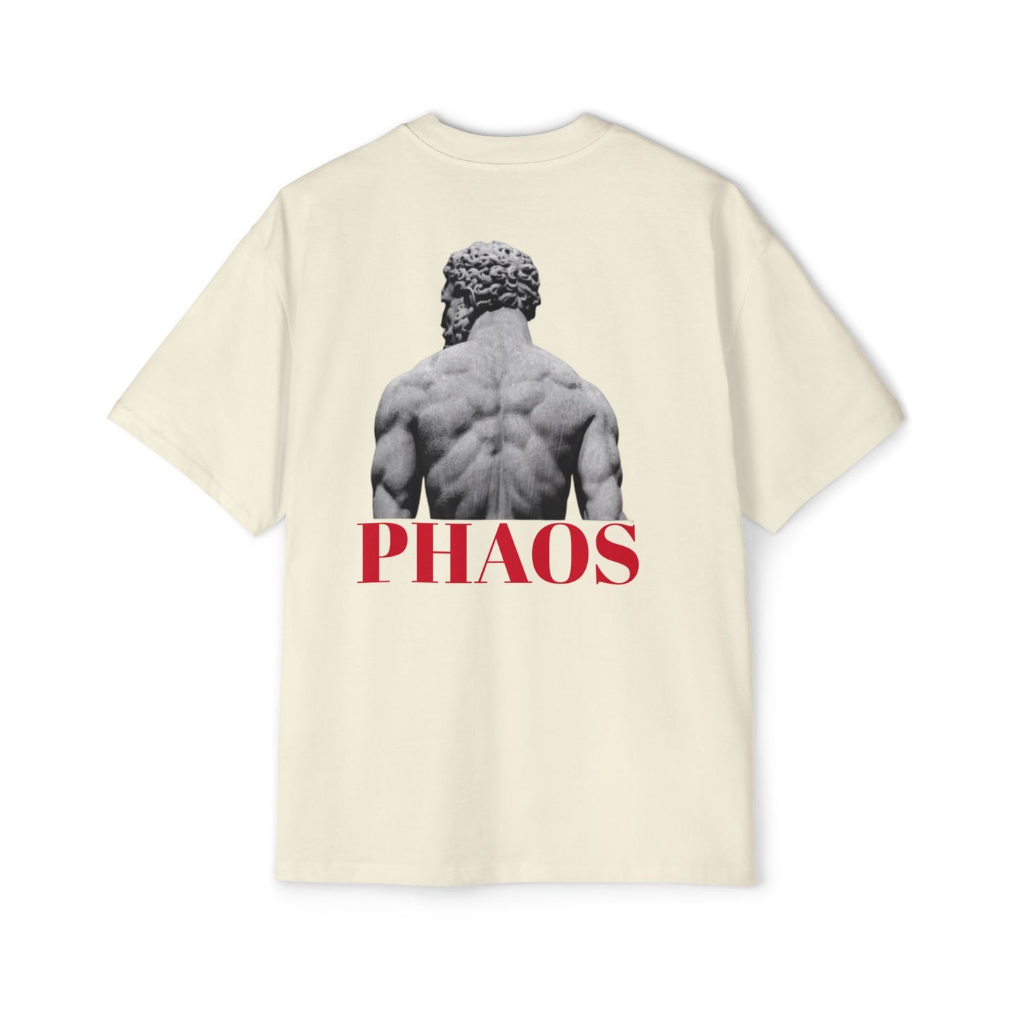 Men's Heavy Oversized Tee with 'PHAOS' Graphic - Stylish Streetwear for Casual Days