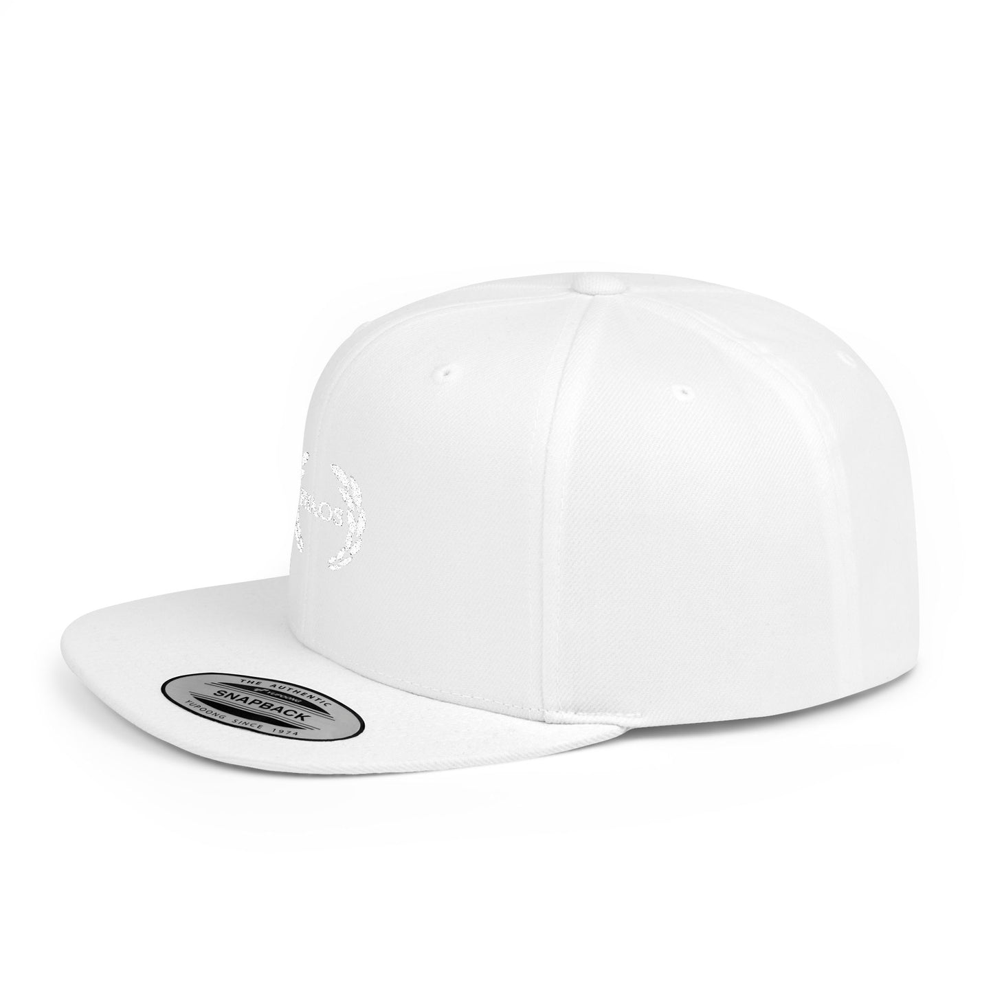 Stylish Flat Bill Snapback Hat with "PHAOS" Embroidery - Trendy Streetwear Cap