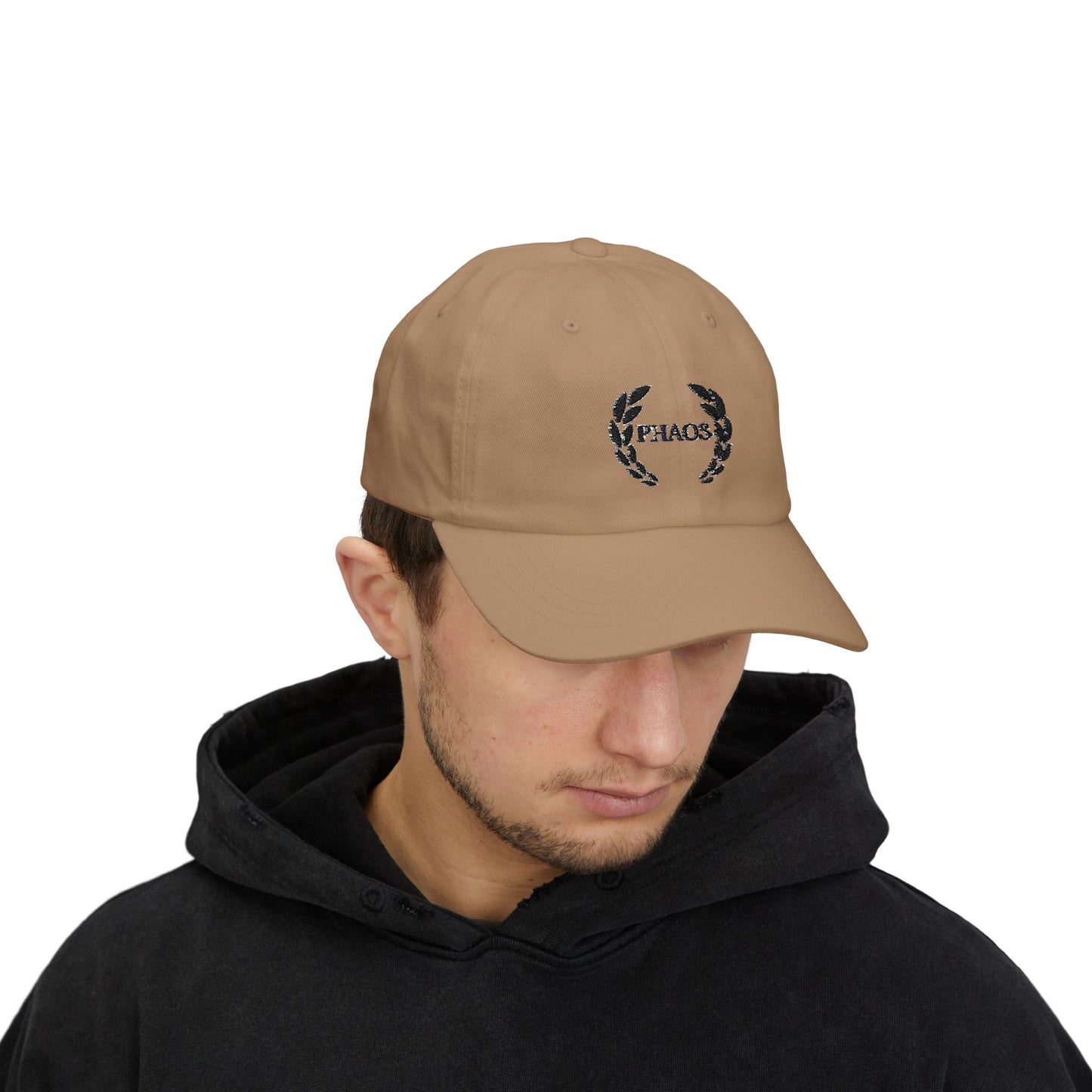Classic Dad Cap with PHAOS Design - Trendy White Cap for Relaxed Style
