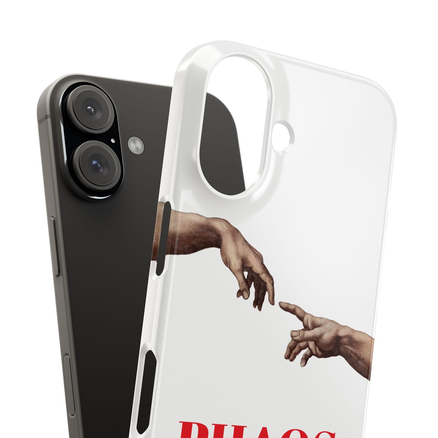 Artistic Slim Phone Case - Michelangelo's Creation of Adam Design