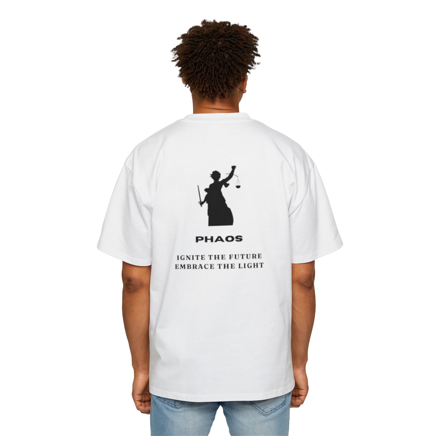 Men's Heavy Oversized Tee - Ignite the Future, Embrace the Light Tee