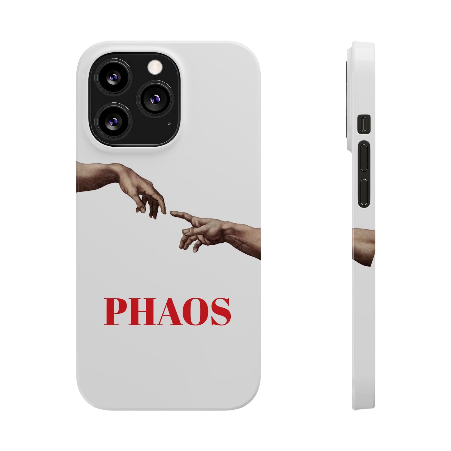 Artistic Slim Phone Case - Michelangelo's Creation of Adam Design