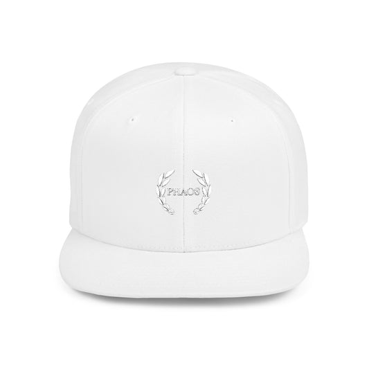 Stylish Flat Bill Snapback Hat with "PHAOS" Embroidery - Trendy Streetwear Cap