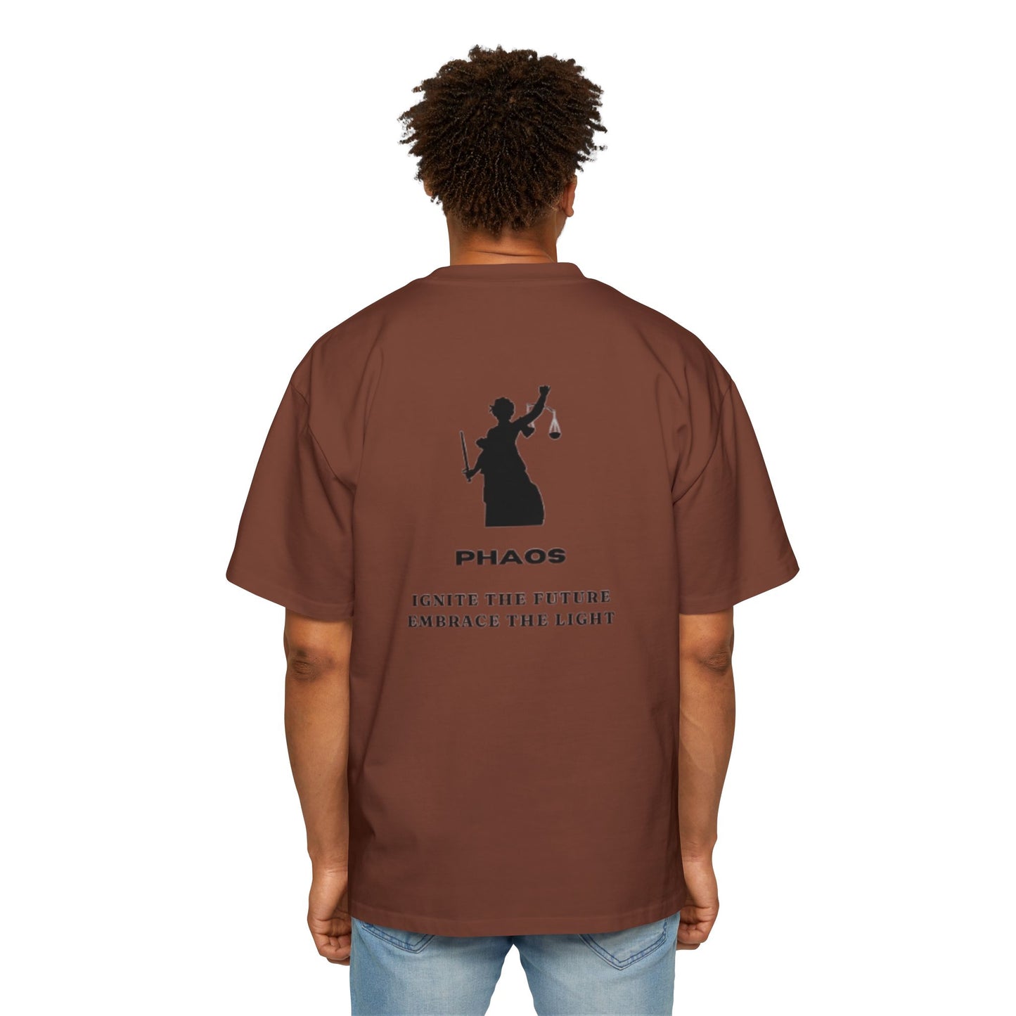 Men's Heavy Oversized Tee - Ignite the Future, Embrace the Light Tee