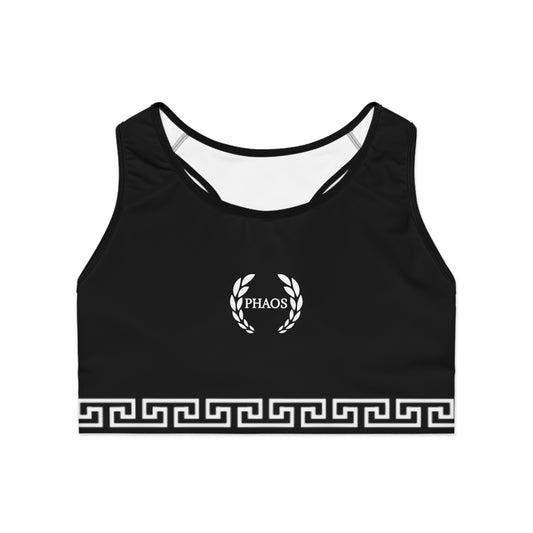 Phaos Classic Black Sports Bra - Stylish Athletic Wear for Fitness Enthusiasts