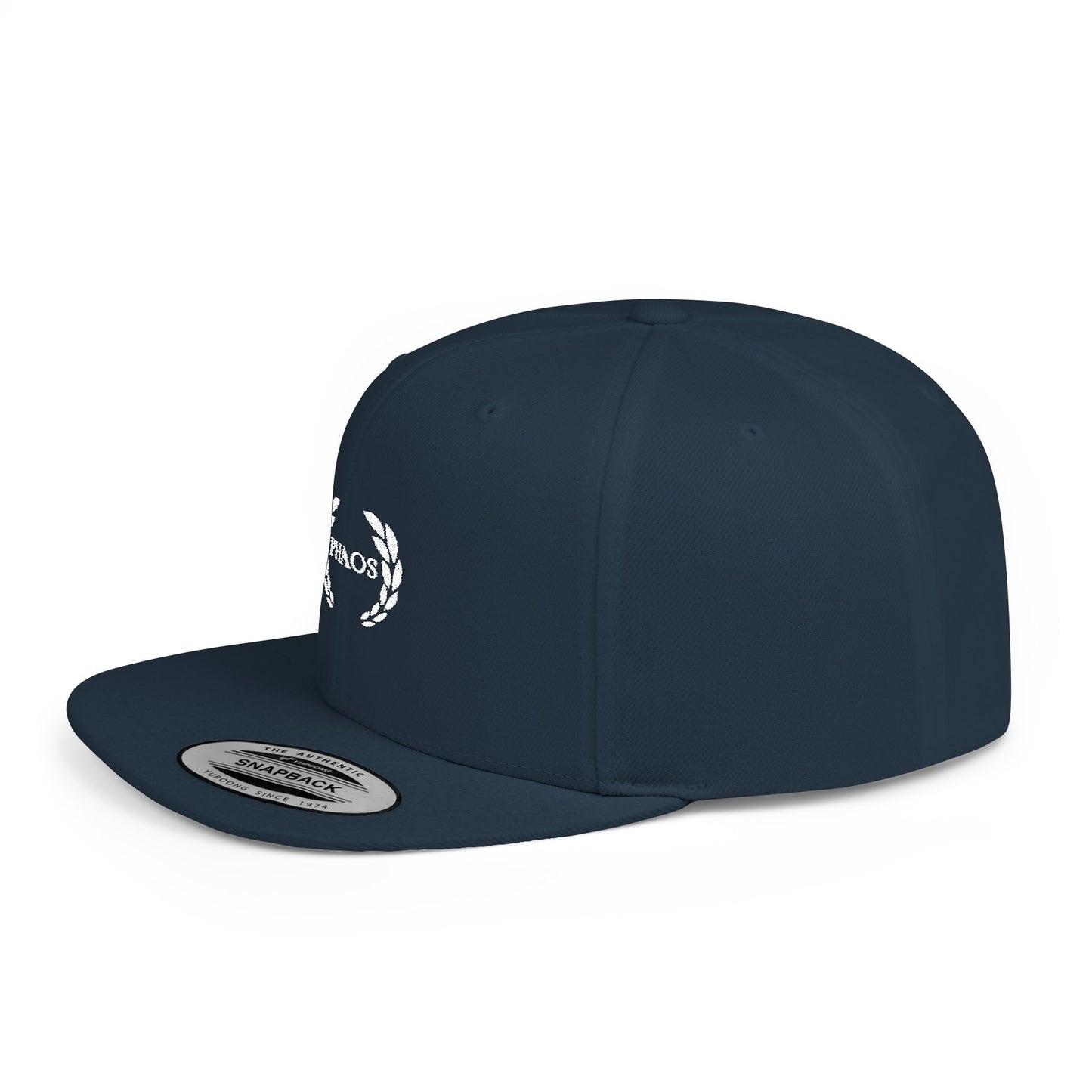 Stylish Flat Bill Snapback Hat with "PHAOS" Embroidery - Trendy Streetwear Cap