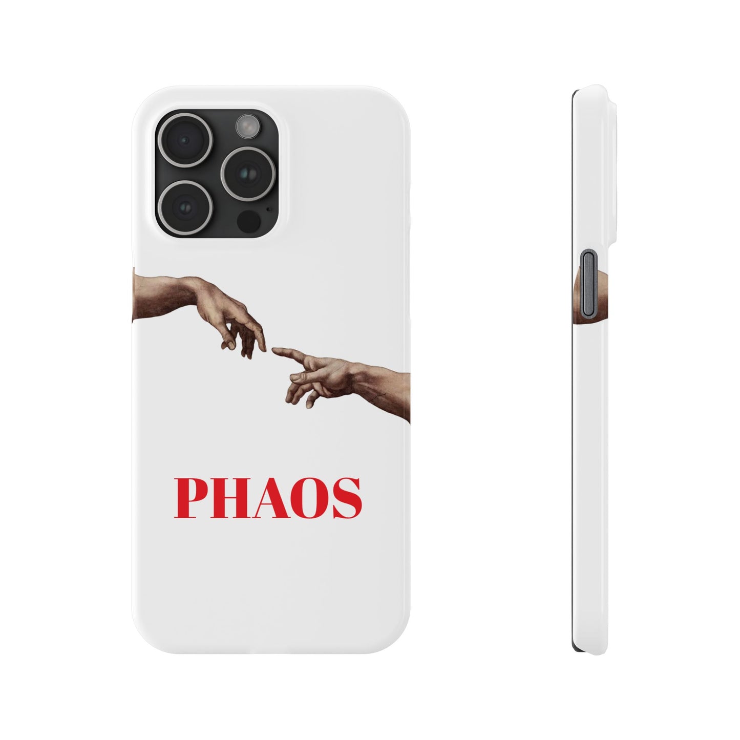 Artistic Slim Phone Case - Michelangelo's Creation of Adam Design
