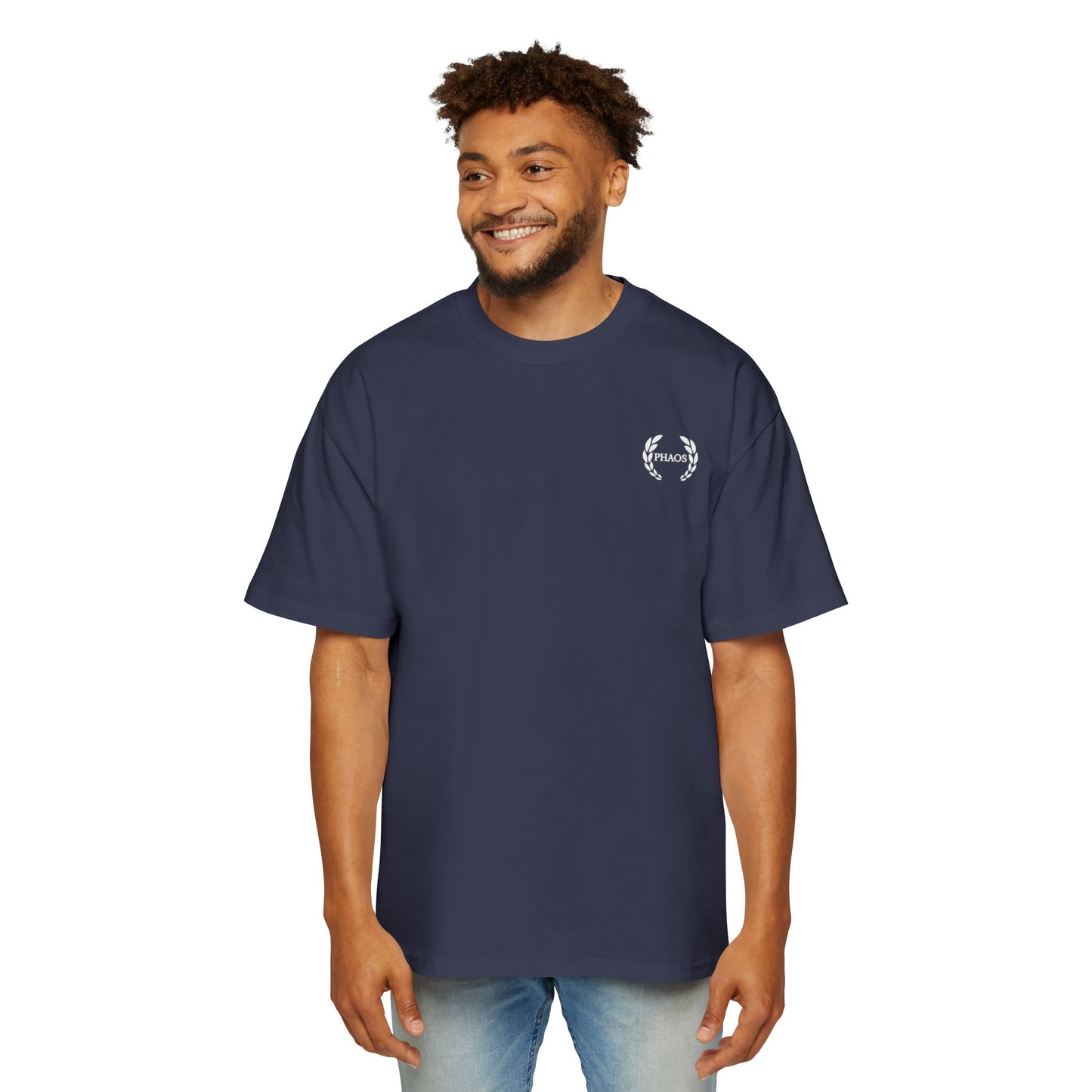 Men's Heavy Oversized Tee with 'PHAOS' Graphic - Stylish Streetwear for Casual Days