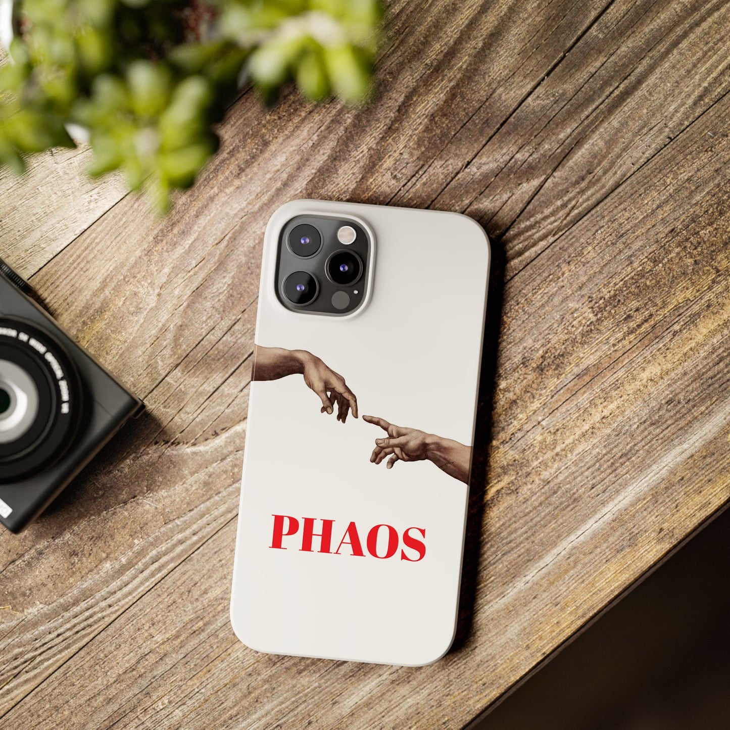 Artistic Slim Phone Case - Michelangelo's Creation of Adam Design