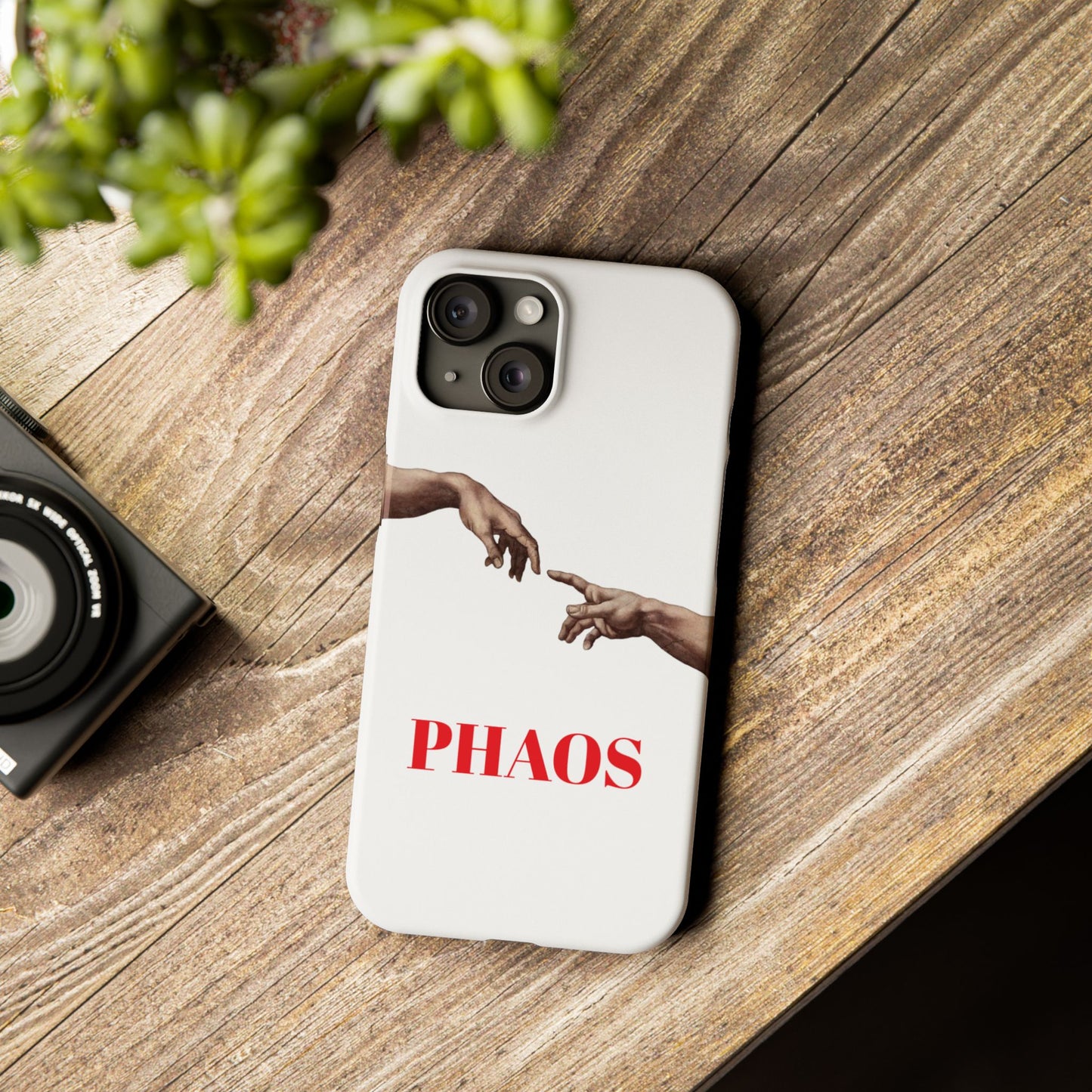 Artistic Slim Phone Case - Michelangelo's Creation of Adam Design