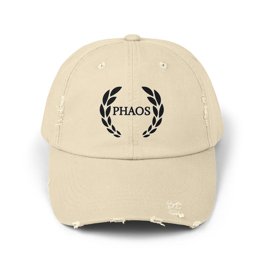 Unisex Distressed Cap with PHAOS Design - Stylish, Casual Headwear for Everyday Wear