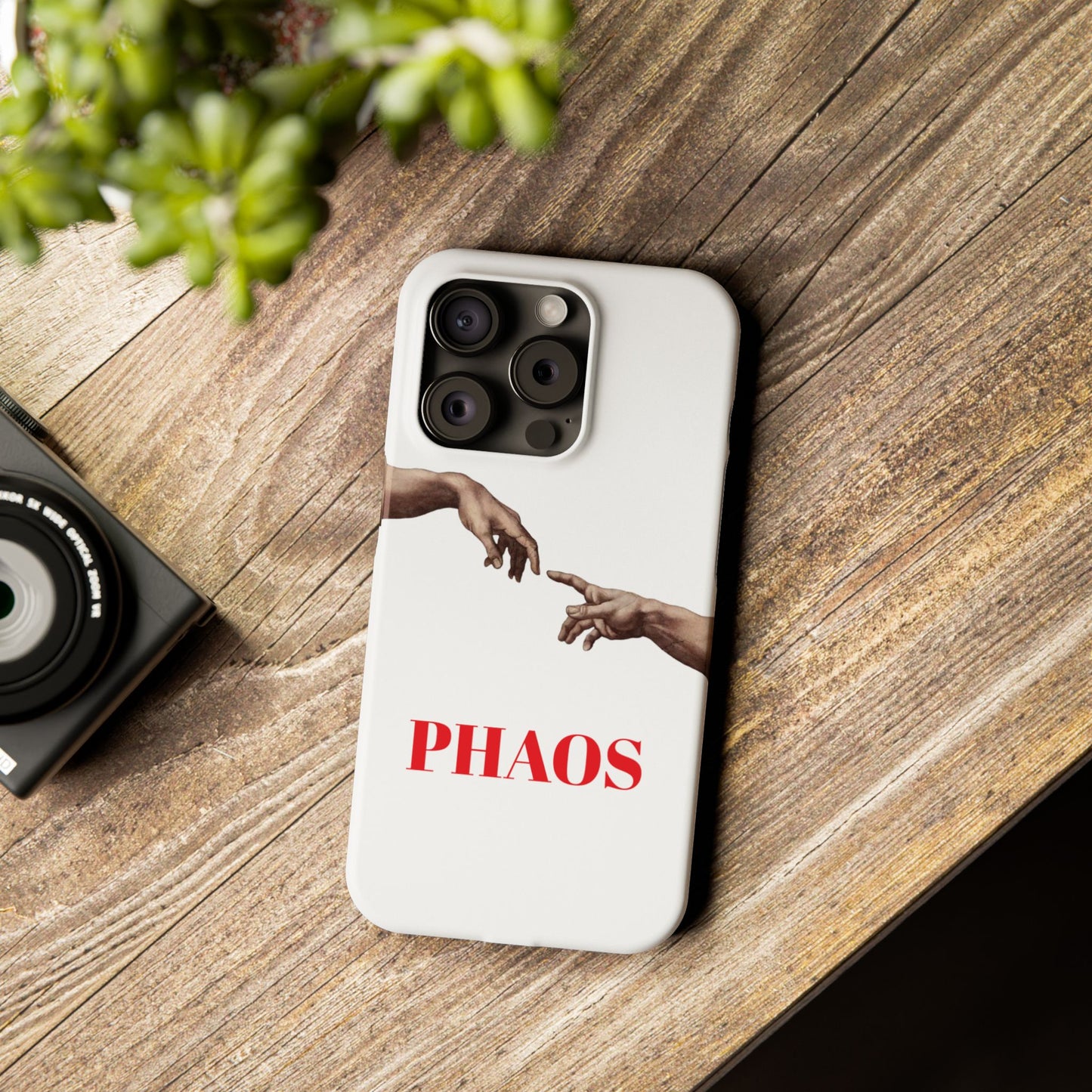 Artistic Slim Phone Case - Michelangelo's Creation of Adam Design