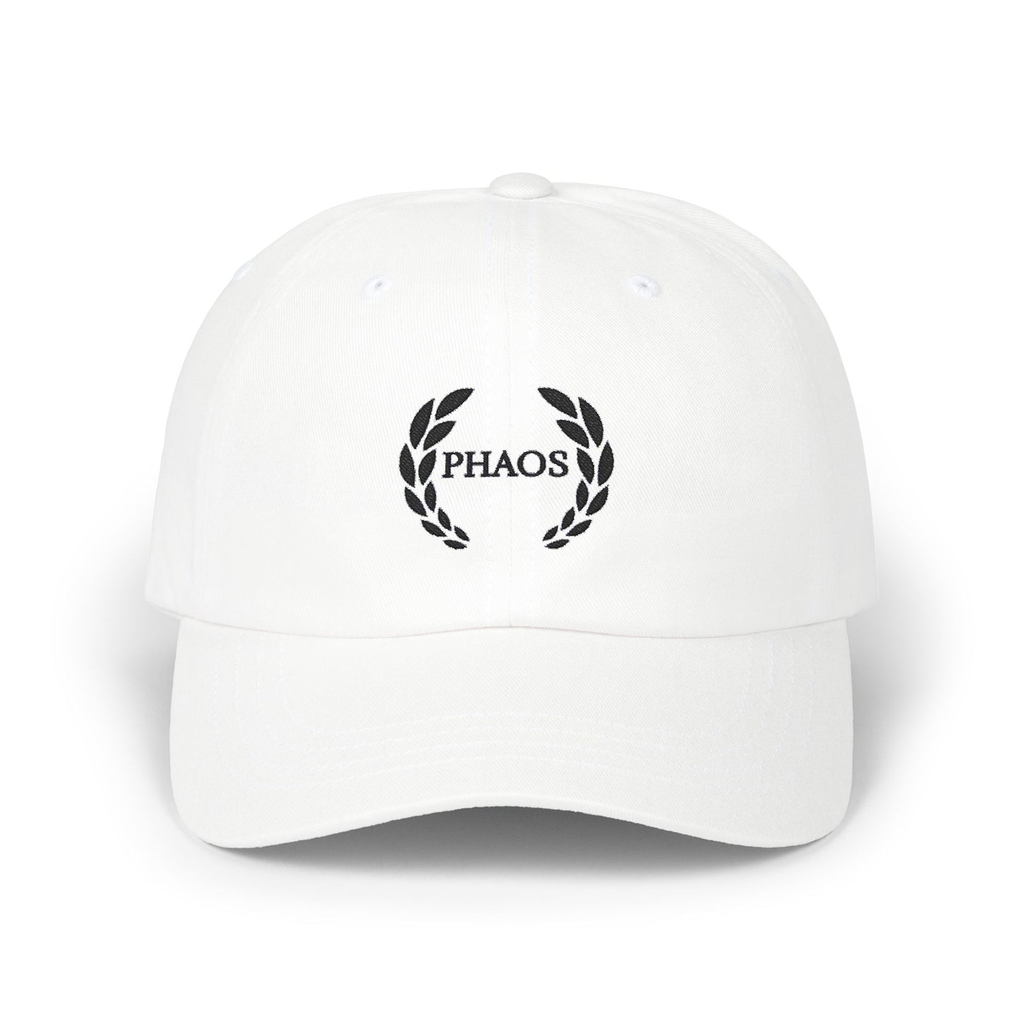 Classic Dad Cap with PHAOS Design - Trendy White Cap for Relaxed Style