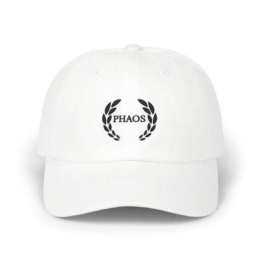 Classic Dad Cap with PHAOS Design - Trendy White Cap for Relaxed Style