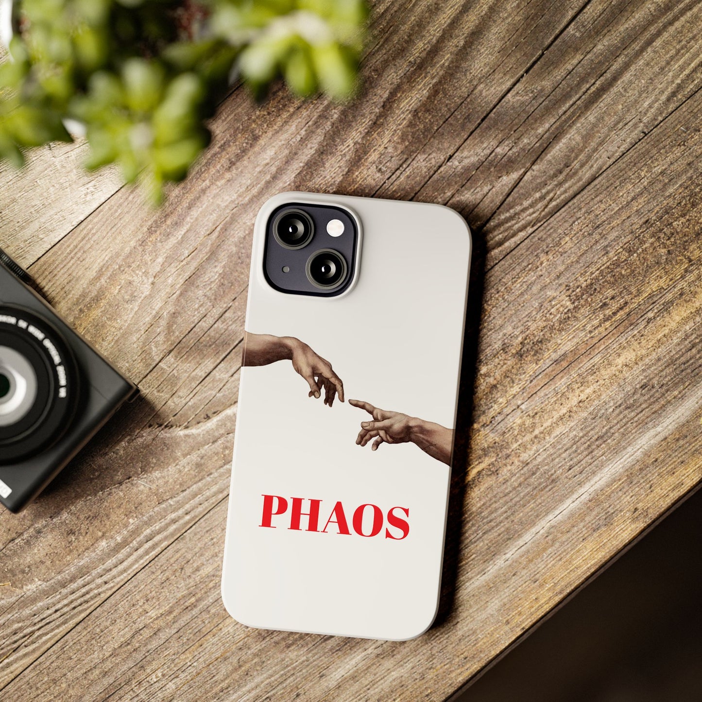 Artistic Slim Phone Case - Michelangelo's Creation of Adam Design