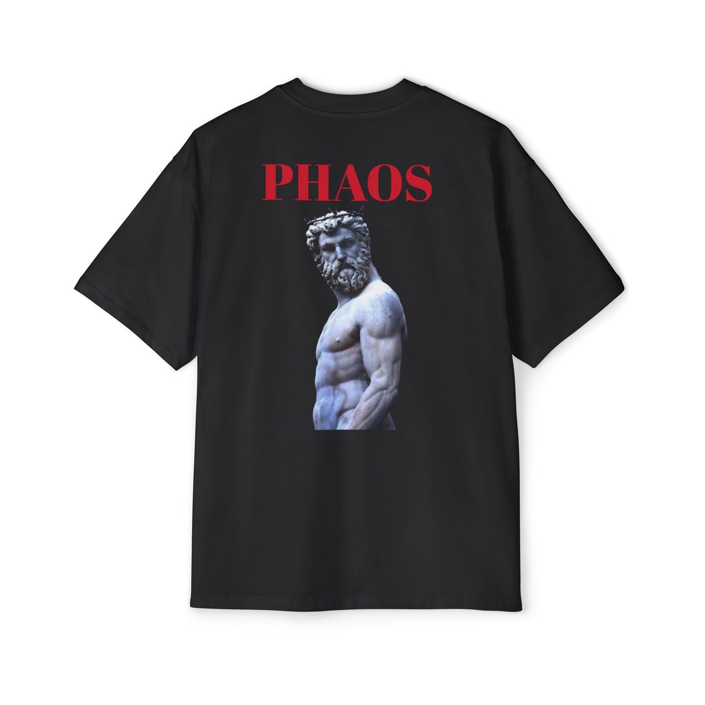 Men's Heavy Oversized Tee with 'PHAOS' Graphic - Stylish Streetwear for Casual Days