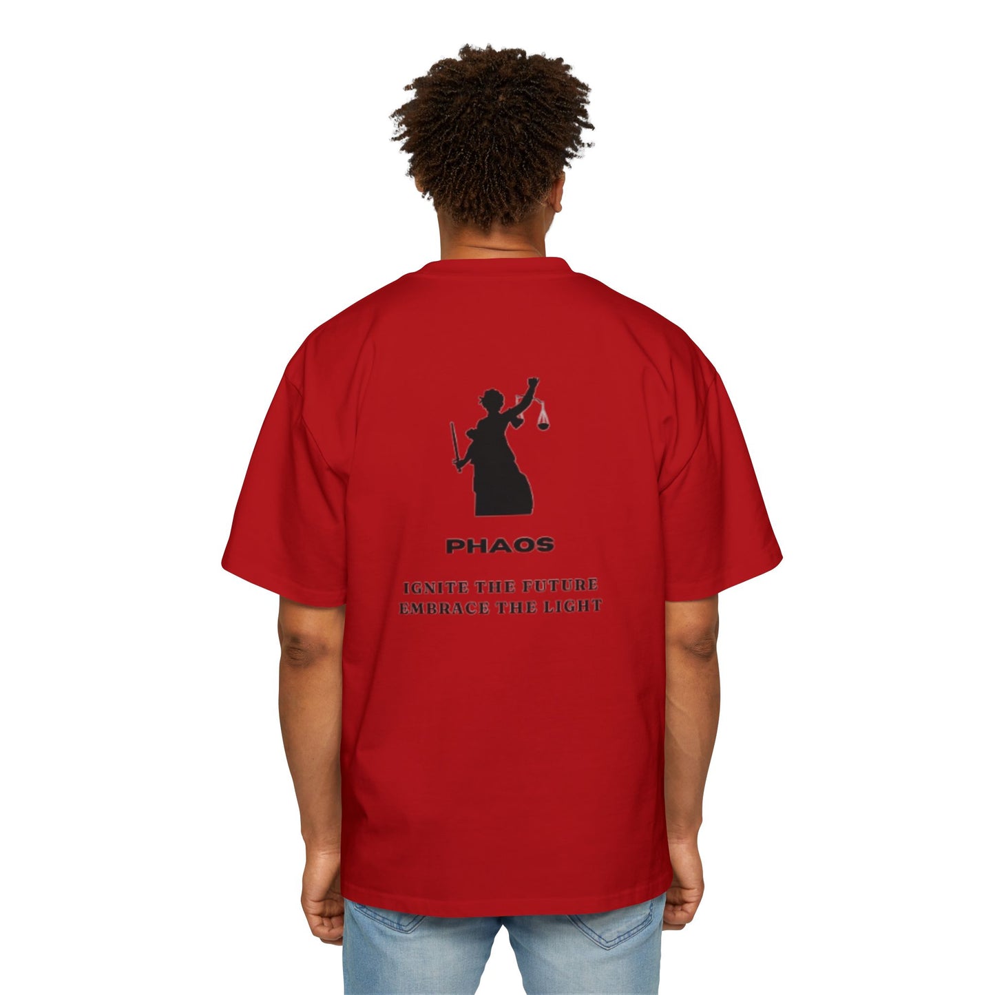 Men's Heavy Oversized Tee - Ignite the Future, Embrace the Light Tee