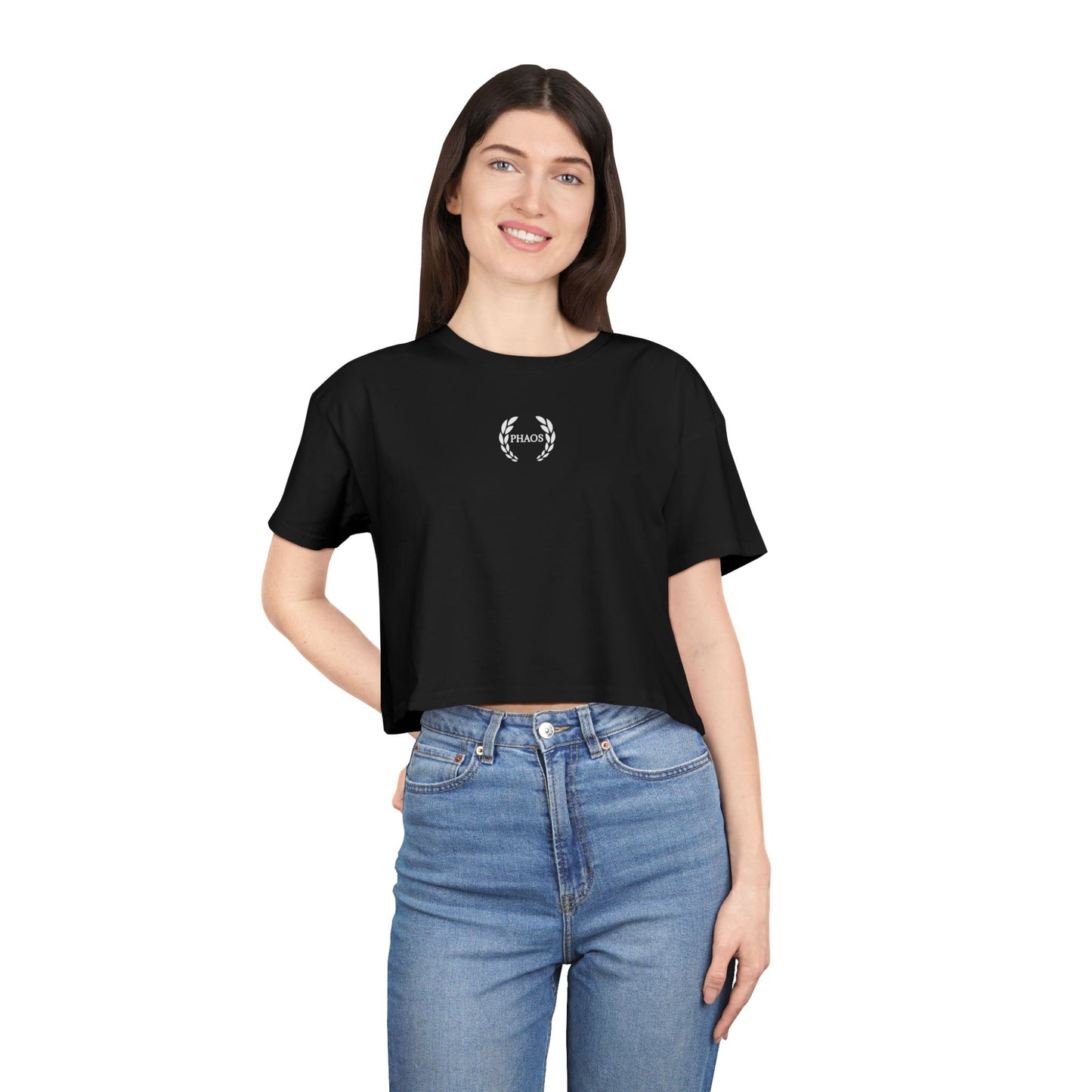 Chic Women's Crop Tee with PHAOS Graphic